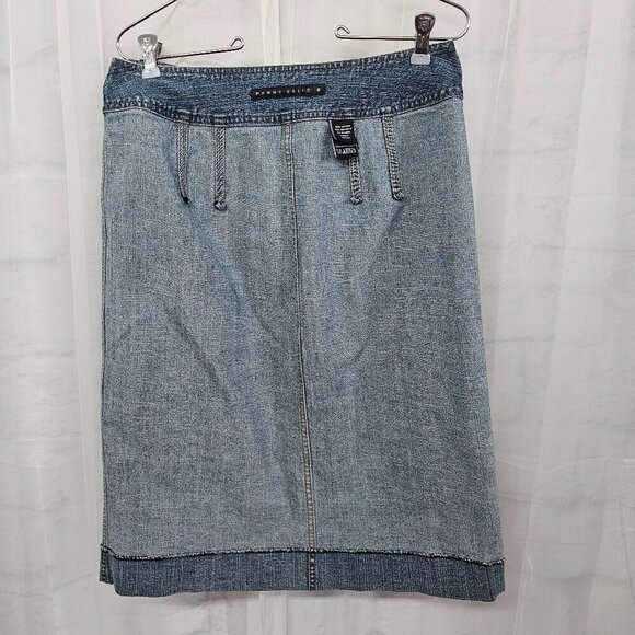 Vintage Perry Ellis Blue Denim Skirt Y2K Boho Retro 8 - Picture 11 of 16